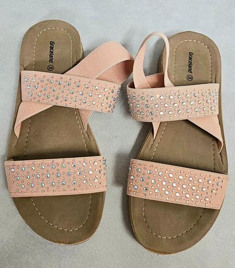 Lososové sandále s kamienkami, graceland,34