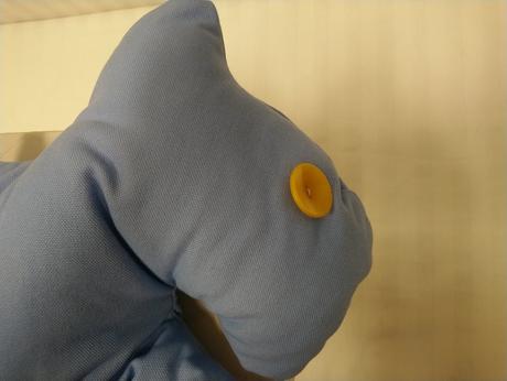 Vankúšik látkový modrý pes, 33 x 35 cm, 