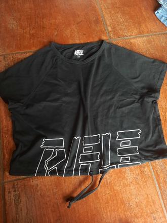 Čierny crop t, rifle,s