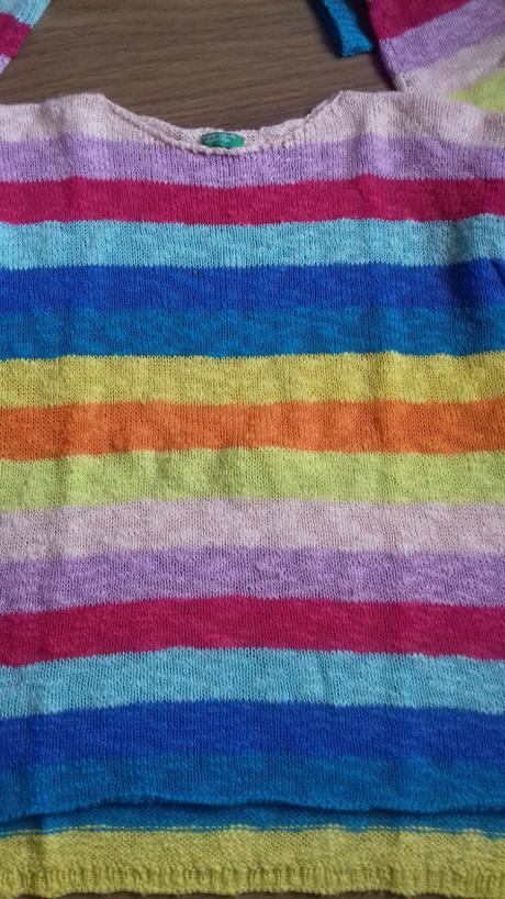 Pestrofarebný pulóvrik, benetton,128