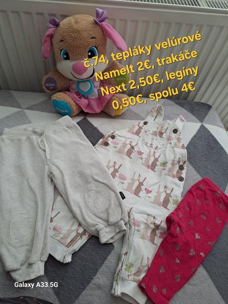 2x tepláky+ legíny č.84, next,74