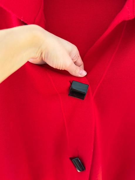 Červené pončo rosanna pellegrini extra jemná vlna,