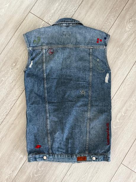 Dlhá riflová vesta pepe jeans, pepe jeans,s