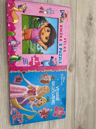 2 velke knizky s puzzle-jedna s anj,