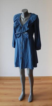 Štýlové denimové šaty s volánom, lee cooper,xs