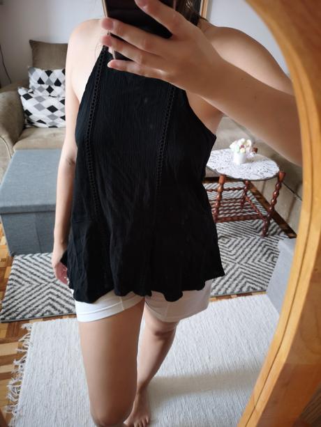 Vzdušný čierny top hollister, hollister,m