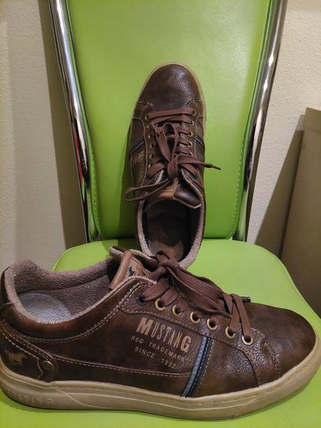 Koženné topánky mustang, mustang,41