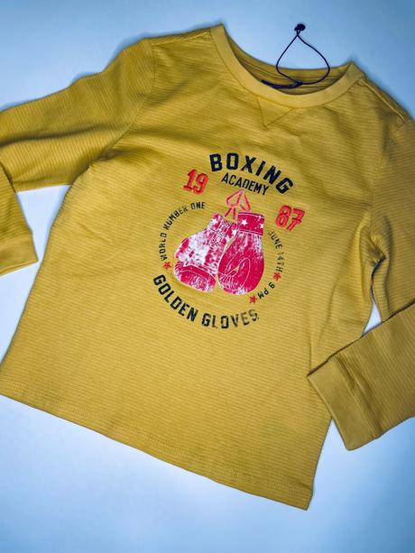 Okrové tričko pre malého boxera, sergent major,104 / 110