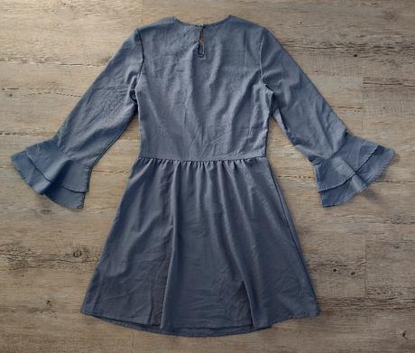 Modré vyšívané šaty, h&m,36