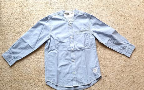 Bledomodrá košieľka, h&m,116