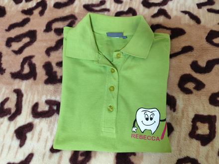 Zelená dámska polokošela so zubarskou tematikou, v, s