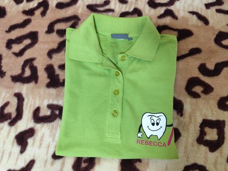 Zelená dámska polokošela so zubarskou tematikou, v, s