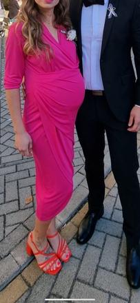 Krásne ružové šaty aj ako tehu reserved č.s, reserved,xs