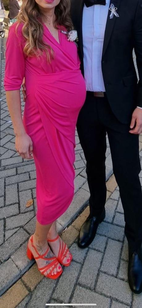 Krásne ružové šaty aj ako tehu reserved č.s, reserved,xs