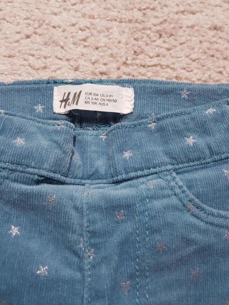 Menčestrové nohavice h&m, h&m,104