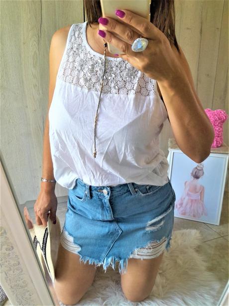 Voľný top s kamienkami-l, l