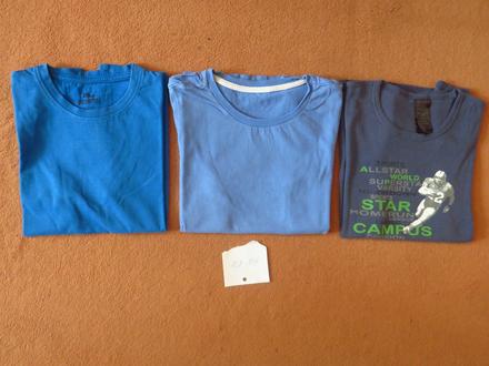 3 x tričko s kr. rukávom veľ. 128/134 - cena spolu, 128