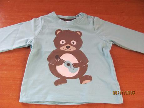 Modrý svetrík s mackom veľ. 74, baby club,74