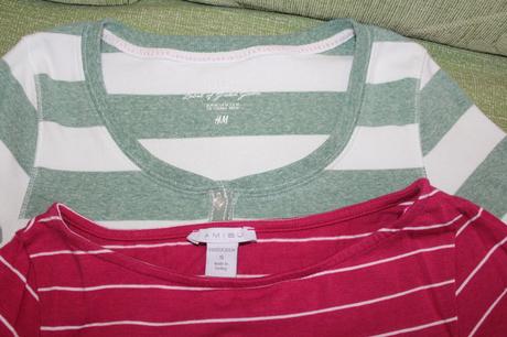 Pásikavé tričká s/m, h&m,s