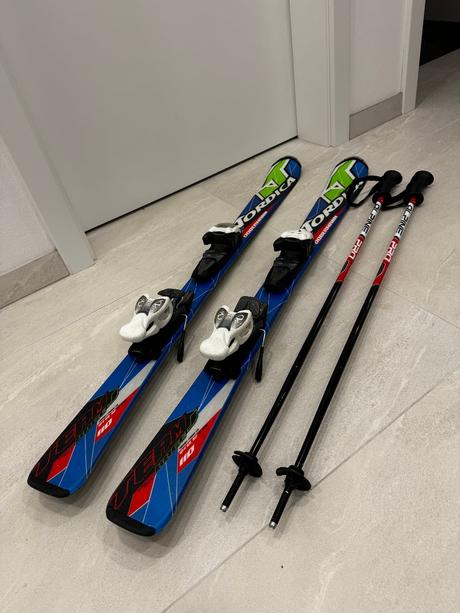 Detské lyže dobermann, palice atomic, atomic,110-119 cm