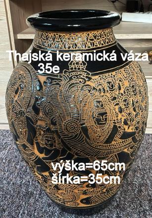 Veĺká keramická váza/amfora s orientálnym motívom,