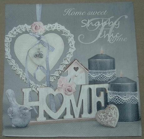 Servítka shabby chic vtáčia búdka 4ks (s336), 