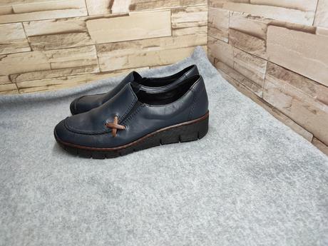 Rieker 37 - dámske kožené tmavomodré našuchovacie, rieker,37