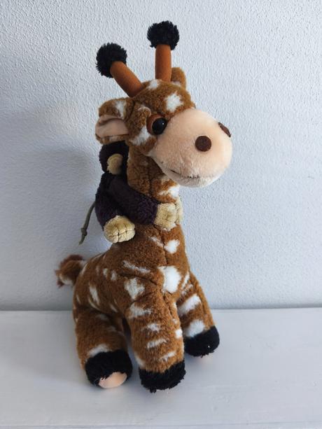 Žirafa s opičkou 34 cm, 