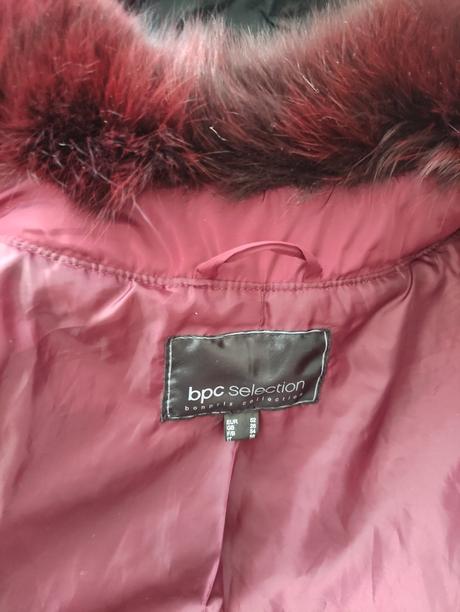 Bordovy kabátik, golier líška., bonprix,52