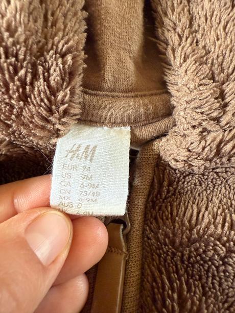 Overal h&m hnedý 74cm+ svetrík, h&m,74
