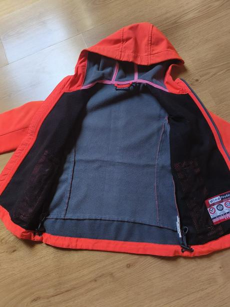 Krikľavo oranžová softshellová bundička, 116