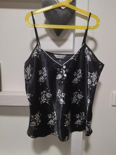 Saténové kvetinkové tielko s/m, s