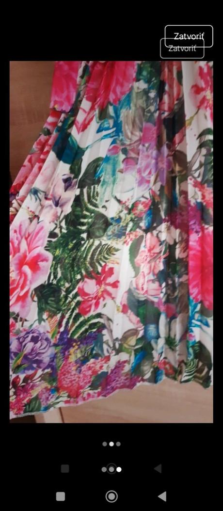 Letné kvetinové šaty sifón kvety tropický vzor m, m