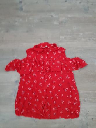 Cervena kvetinkova bluzka, clockhouse,l