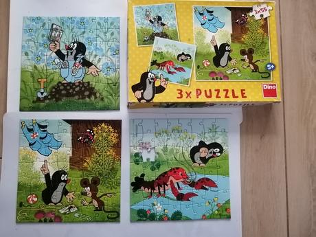Dino puzzle krtko 3x55 dielov,