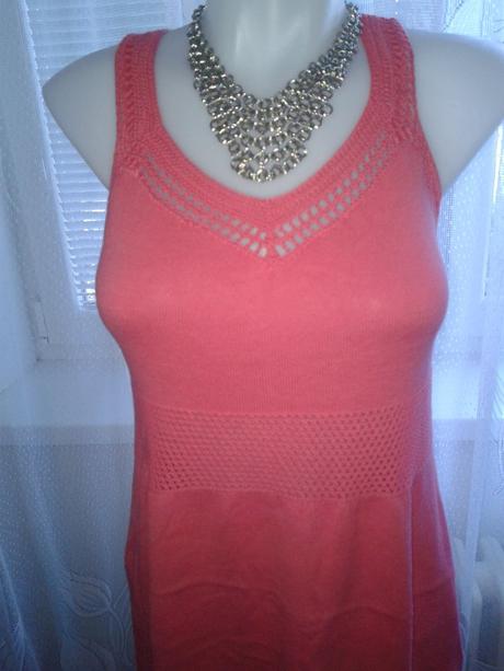 Pletené lososové šaty veľ. s, s