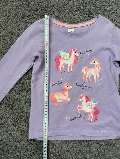 Fialové tričko s jednorožcami v.110, dopodopo,110