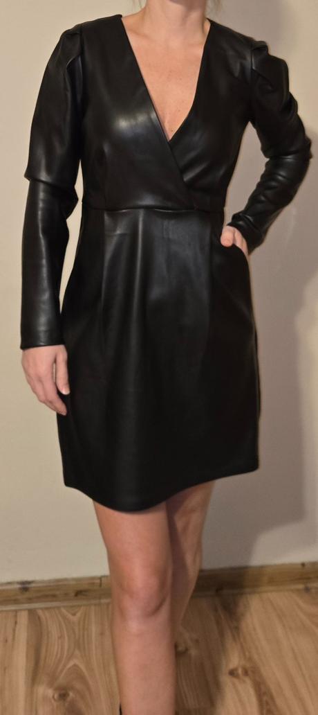 Koženkové šaty veľ.36, new yorker,36