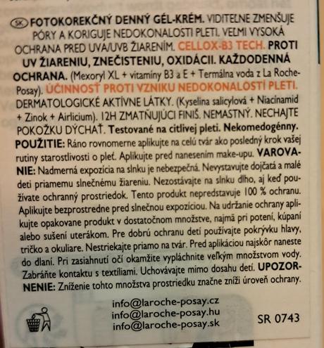 La roche-posay fotokorekčný denný krém/gél spf 50, 