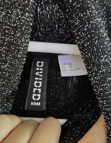 Čierny trblietavý sveter, h&m,xs