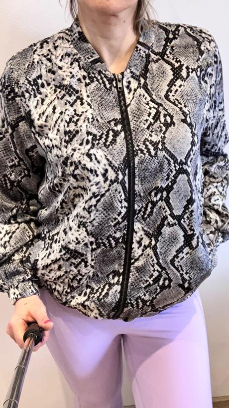 Dámska bombera bunda hadí vzor, l