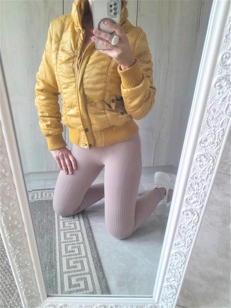Horčicovo zlatá zimná bunda-s, bonprix,s