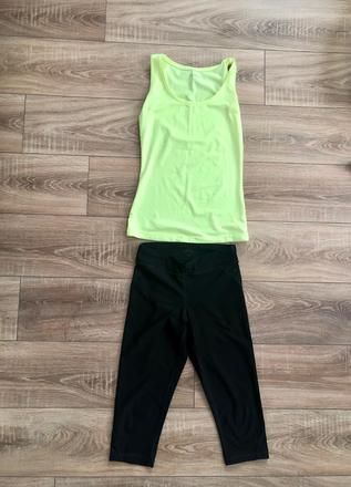 Športové 3/4 legíny + 3ks športových tielok, xs