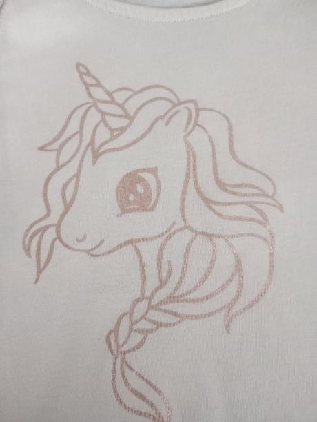 H&m top s jednorožcom 110/116, h&m,110