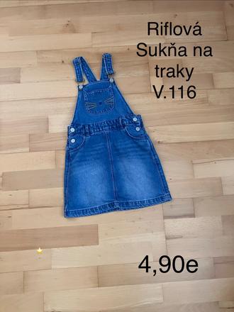 Riflová sukňa na traky, 116