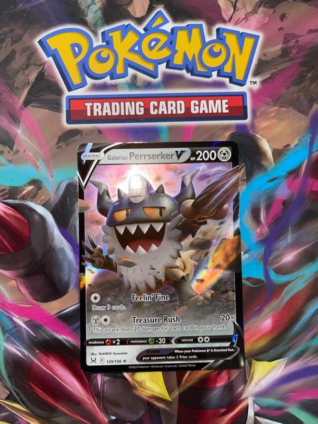 Pokémon silná karta galarian perrserker v 200hp,