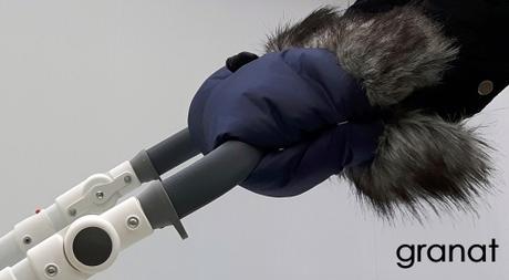 Rukávnik fleece s kožušinkou biela, 