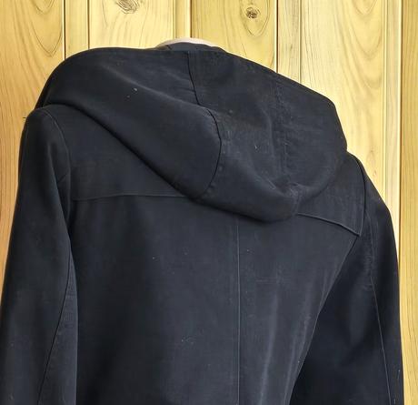Dlhý čierny bundokabát -parka divided (h&m), 34, h&m,xs