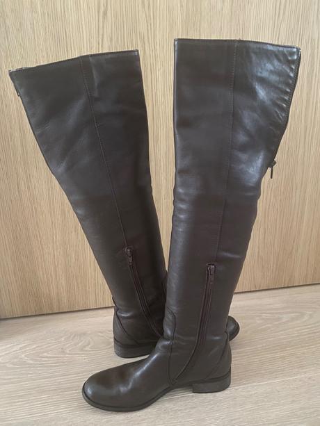 Hnedé kožené čižmy, 37