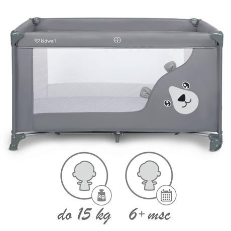 Šedá cestovná postieľka blissy basic gray, šírka (cm): 65,dĺžka (cm): 120